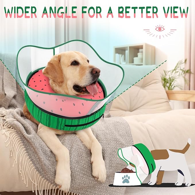 Supet Raised Inflatable Dog Cone Collar to Stop Licking, Soft Dog Cone Alternative After Surgery, Pet Neck Donut Collar for Small Medium Large Dogs