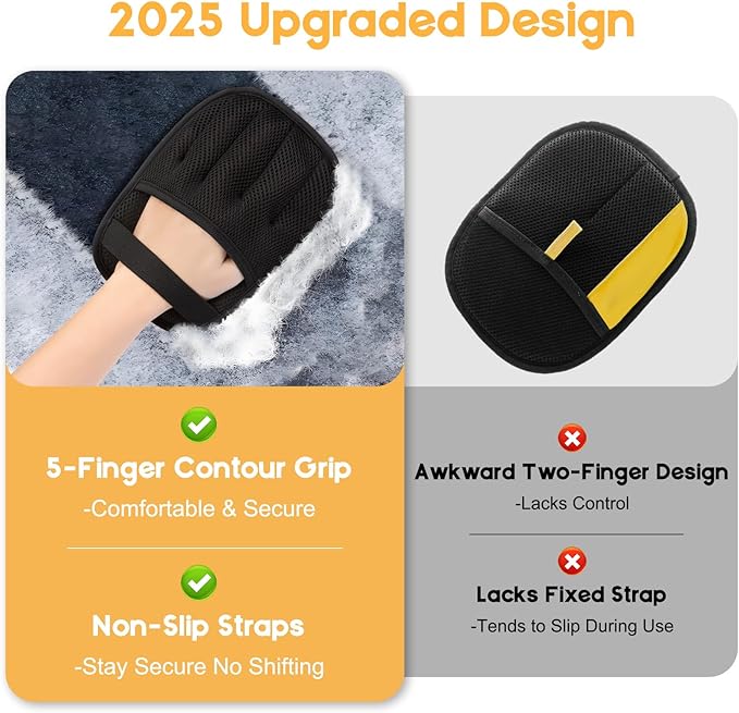 Pet Hair Remover, 2025 Upgrated Five-Finger Electrostatic Pet Hair Removal Gloves, Cat & Dog Hair Remover for Couch, Furniture,Clothing, Animal Fur Removal Tool, Cat Grooming Gloves-2PCS
