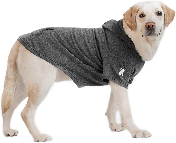 Koneseve Dog Hoodie Fleece Dog Clothes Warm Sweater with Hat for Medium Large Dogs Cat Hooded Shirt Kitten Pet Basic Sweatshirt with Pocket Doggie Soft Winter Coat Apparel (Grey; 5XL)