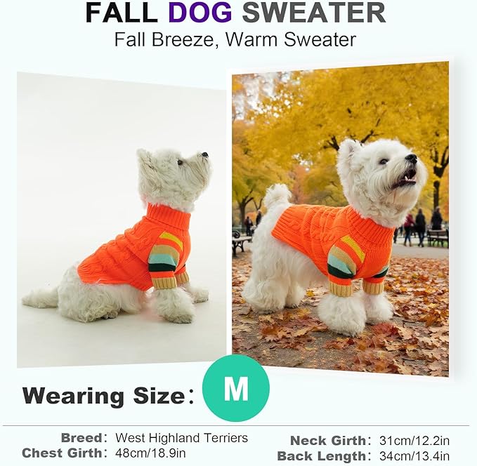 Dog Sweater Warm, Comfy Thick Sweaters for Large Size Dogs Girls Boys, Dog Christmas Sweaters Winter, Turtleneck Knit Sweater for Extra Large Dogs Boxer, Great Dane (Orange XXXXL)