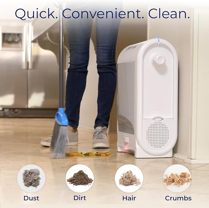 EyeVac Pro Touchless Vacuum Automatic Dustpan - Ultra Fast & Powerful - Great for Sweeping Salon Pet Hair Food Dirt Kitchen, Corded Canister Vacuum, Bagless, Automatic Sensors, 1400 Watt (White) | Durable Plastic Housing, Bagless Canister, Infrared Sen...