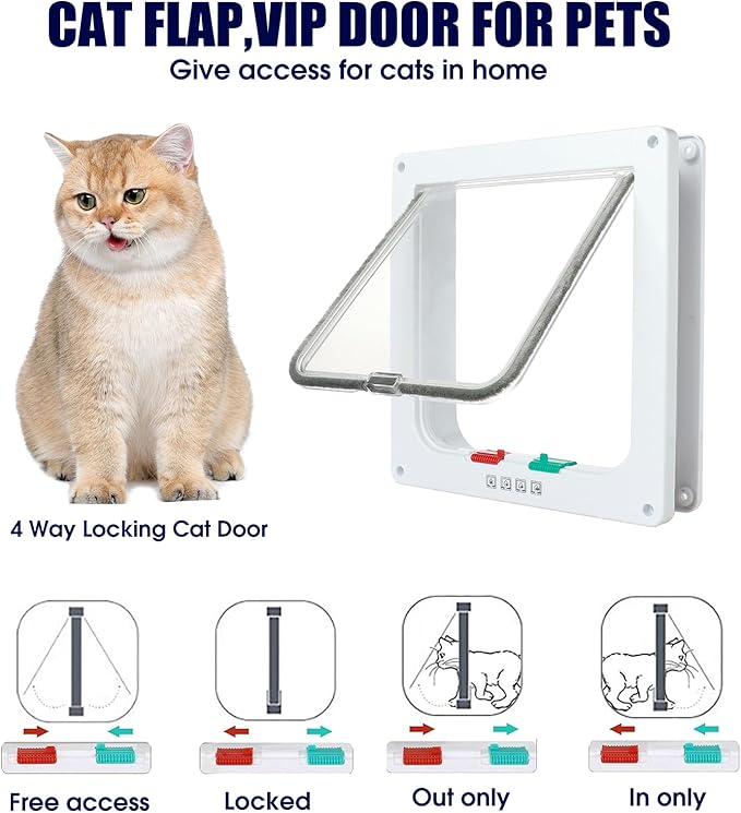 CSQOO Plastic Outdoor Cat House, 100% Weatherproof Feral Cat Shelter with Safety Escape Door, Cat House with for Barn Cat,