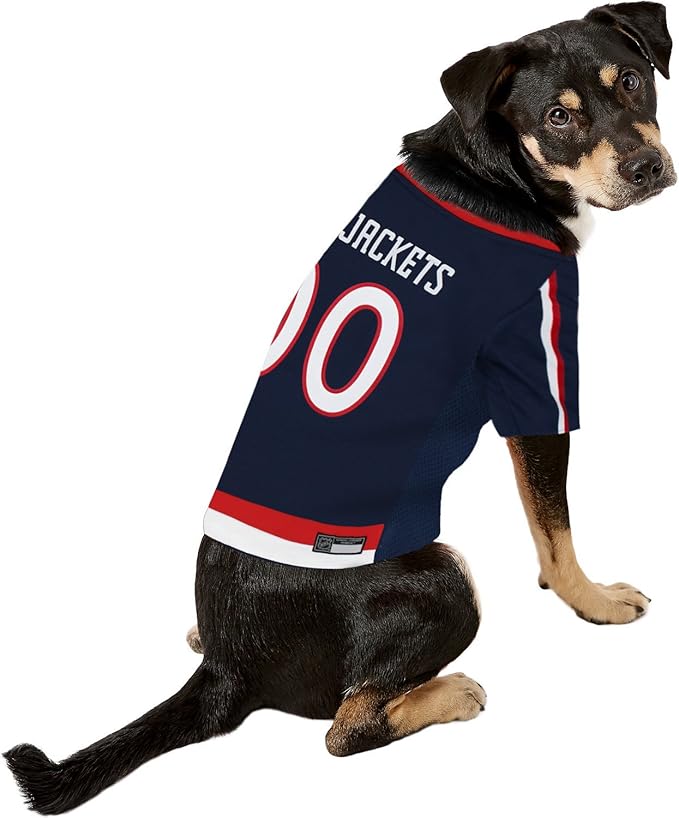 Pets First NHL Columbus Blue Jackets Jersey for Dogs & Cats, Medium. - Let Your Pet be a Real NHL Fan!