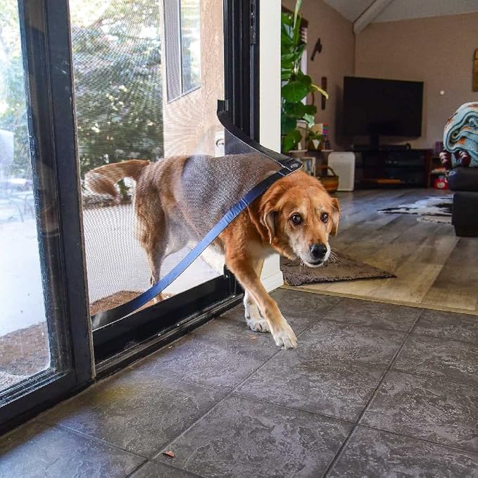 Screen Pet Door Kit for Existing Patio Screen Doors | Entrance for Dogs & Cats | Kit Only, No Screen | Plus Extra Black Tape & Magnetic Closures