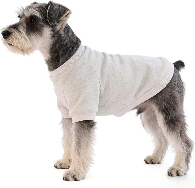 2 Pack Dog Hoodie for Small Dogs, Dog Sweatshirt Soft Warm Pullover Dog Clothes with Ribbed Cuffs for Schnauzer/Poodle/Chihuahua (Brown+White, X-Large)