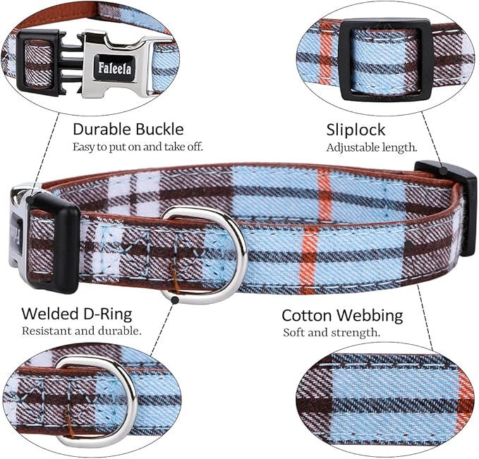 Faleela Soft &Comfy Bowtie Dog Collar,Detachable and Adjustable Bow Tie Collar,for Small Medium Large Pet (M, Blue)