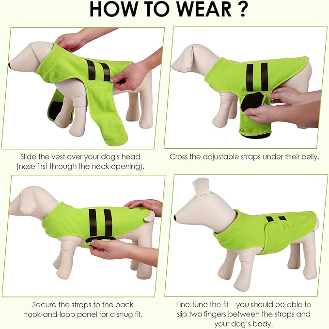 Dog Sweater,Adjustable Dog Sweaters for Small, Medium and Large Dogs Boys Girls, Dachshund Chihuahua Fleece Dogs Sweater(Green,L)