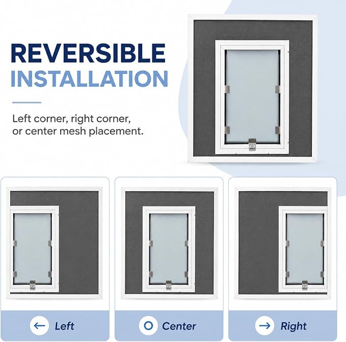 Screen Cat & Dog Doors | Single Flap | Under 1/2" Frame Screen Doors ONLY | Skilled Install Required | Heavy Frame Extruded Aluminum | Steel Reinforced Corners | Fresh Air in, Bugs Out | Hale Pet Door