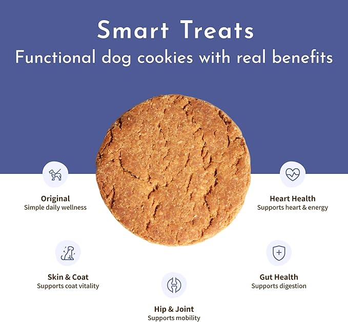 Pawco Dog Treats, Hip & Joint – Supports Mobility in Senior & Active Dogs – Crunchy Dog Cookies with Omega-3 & DHA, Peanut Butter & Apple – Functional & Healthy Rewards for Dogs – Magic Cookie – 8.8oz
