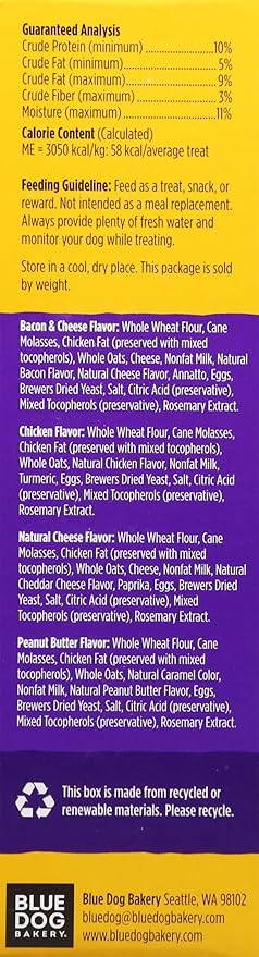 Blue Dog Bakery Natural Dog Treats, More Crunch Large, Assorted Flavors, 18oz Box, 6 Boxes