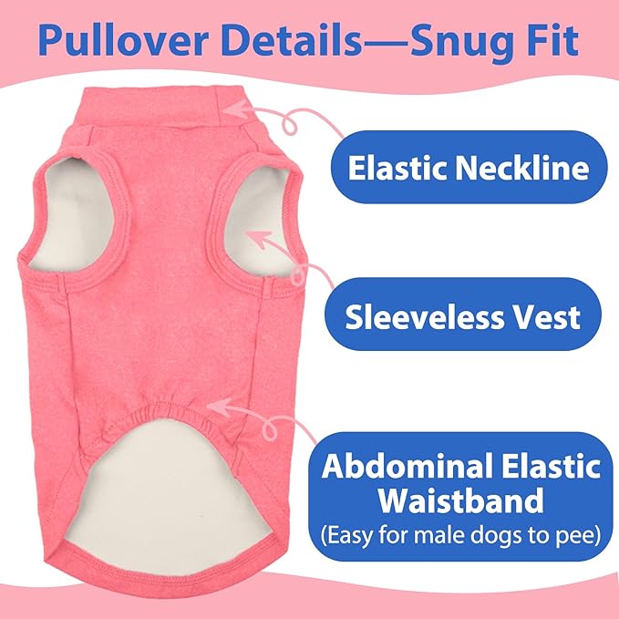 Dog Fleece Vest - Rosered, XL - Sleeveless Lightweight Shirts | Warm and Stretchable Sweater for Dachshund Dogs,Sweatshirt Indoor Daily Wear,Small to Medum Dogs Pullover