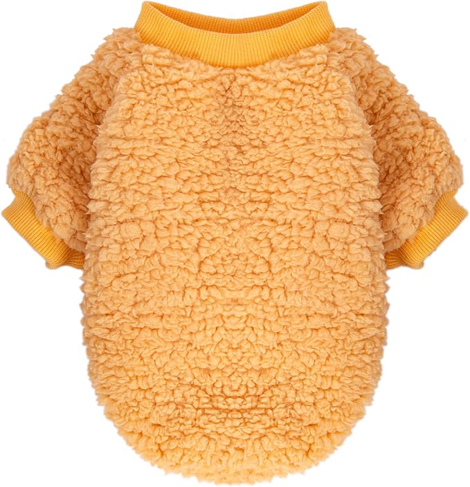 Dog Sweaters Clothes Coat for Small Dogs Boy or Girl Cat Puppy Coat Sweatshirts Soft Warm Fluffy Winter Jacket Apparels (Cream,Iceblue,Yellow, X-Small)