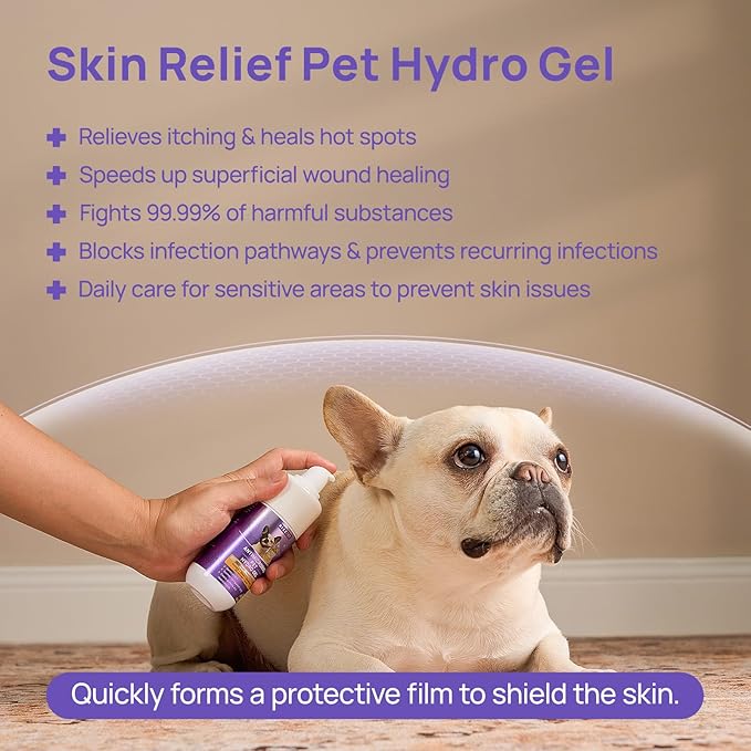 HICC PET Dog Wound Care Hydro Gel, Heals Wounds, Hot Spot Treatment for Dogs, Soothes Inflammation, Prevents Infection, Treats Bites, Scratches & Skin Ulcers, Cat Wound Care Solution, 3.4 Ounces