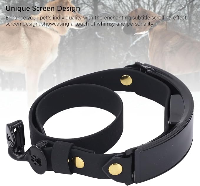 LED Dog Collar with DIY Smart Screen, Rechargeable Light Up Pet Collar, Glowing in Dark for Night Walks, APP Controlled Display Modes, PU Leather Comfort Fit for Small (Red Light)