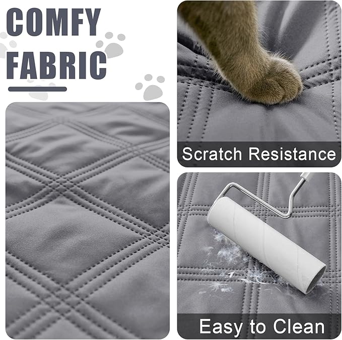 Smiry Waterproof Dog Bed Cover Blanket 30x53, Soft Reversible Pet Blanket, Washable Leakproof Cats Dogs Couch Cover for Sofa, Couch, Furniture, Lattice, Grey/Grey