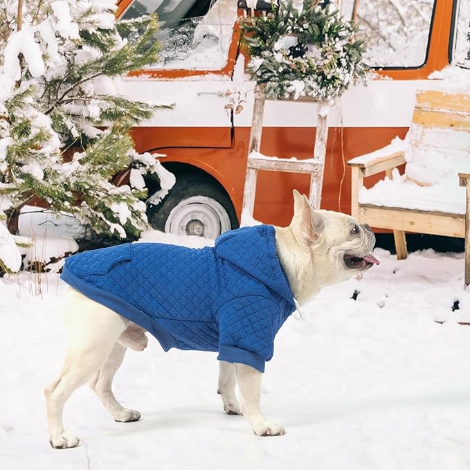 KOOLTAIL Dog Hoodie for Small Medium Large Dogs, Ultra-Warm & Soft Winter Fall Fleece Dog Hooded Sweatshirt Clothes Sweater, Lightweight Pullover Coat for Boy Girl Bulldog Pitbull Puppy Cats,Blue S