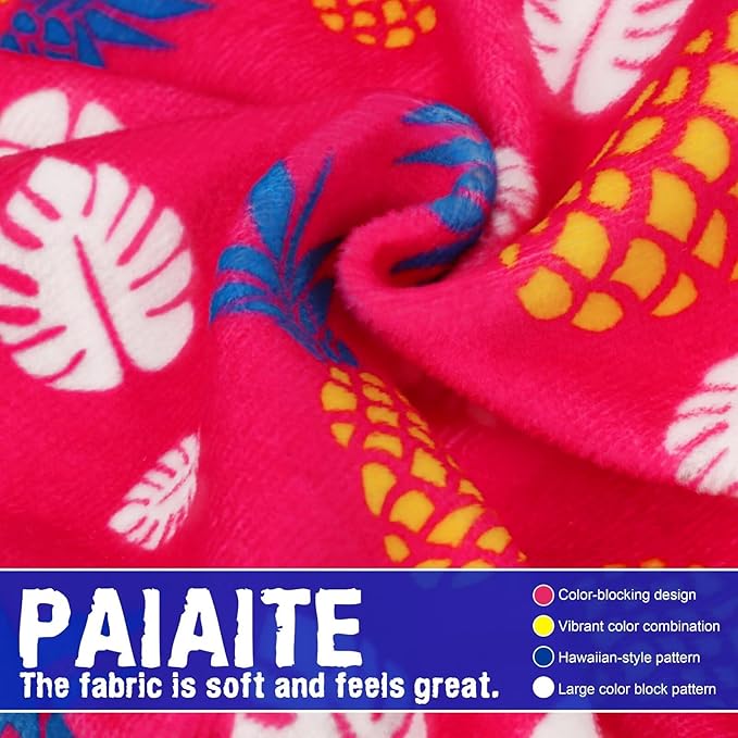 Paiaite 4-Legged Cotton Stretchable Jumpsuit Pjs: Pineapple Pattern Dog Pajamas - Lightweight Cozy Puppy Onesie Clothes, Comfortable Pet Sleepwear Jammies for Hair Shedding Coverage White Edge 4XL