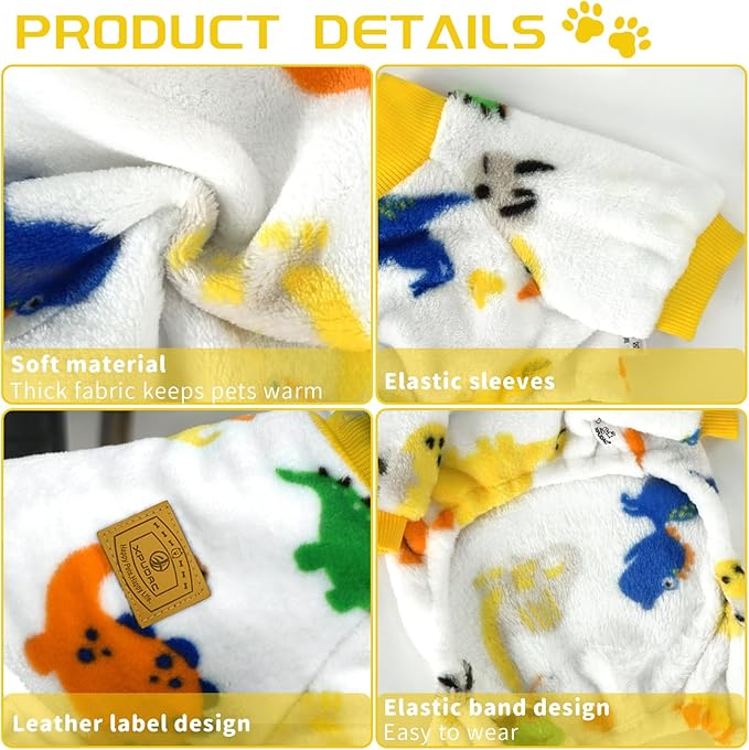 XPUDAC Dog Pajamas Fleece Dog Sweaters for Small Medium Dogs Girl Boy Soft Warm Doggy Clothes for Doggie Winter Christmas(XX-Large)