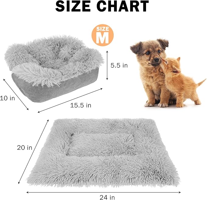SCENEREAL Self-Warming Cat Bed Mat for Cats Small Dogs, Function 2 in 1 Soft Plush, Washable Pet Mat Autumn Winter Indoor Snooze Sleeping for Kittens Puppy Dog