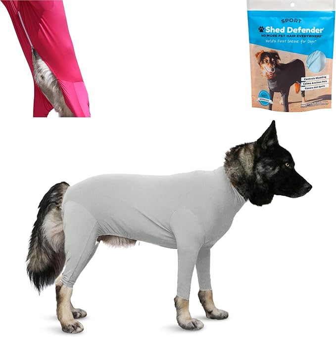 Shed Defender Sport Dog Onesie for Dog Shedding, Seen on Shark Tank, Lightweight Breathable, Bodysuit for Dogs, Pet Jumpsuit, Dog Body Suit, Shed Shirt, Full Body Shed Suit, Hot Spots, Vet Approved
