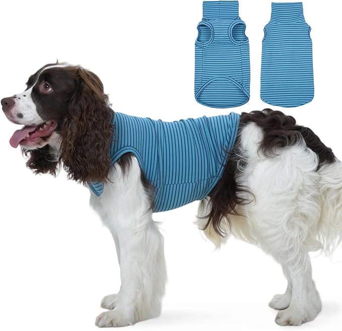 ROZKITCH Dog Sweaters for Large Dogs Winter Dog Pullover, Warm Sweatshirt with High Neck for French Bulldog Small Pets, Lightweight & Comfortable BlueStripe XL