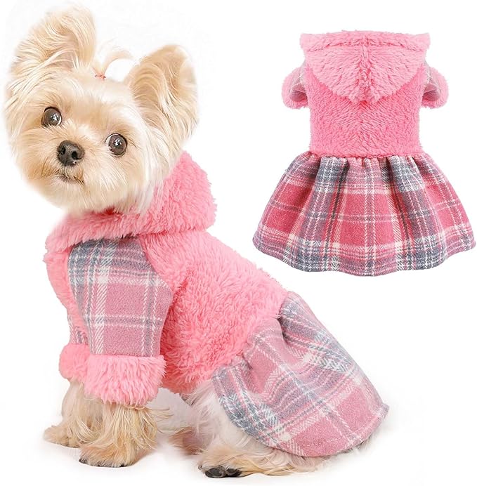 Dog Hoodie Dog Sweater Puppy Clothes for Small Dogs Boy Girl Pet Hoodies for Dogs Cold Weather Doggie Coats Fall Doggy Sweatshirt for Chihuahua Yorkie Cat Sweater Costumes, Small, Pink