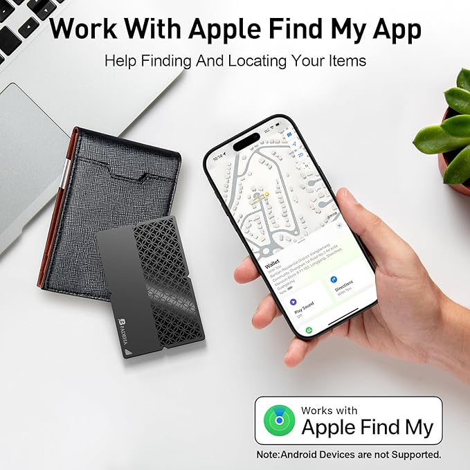 2026 Apple MFi Certified Wallet Tracker Smart Card for Find My | Ultra Thin Air Tracker Tag for Travel, 5 Years+ Staying Power, IP69 Waterproof, Key Finder & Item Locator for Bags, Passport
