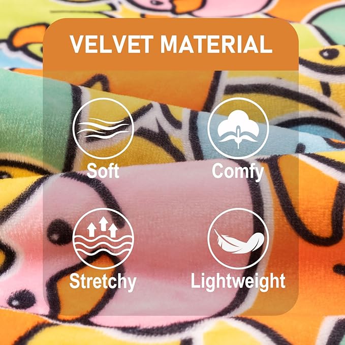 KYEESE Dog Pajamas Colorful Duck Pets Pjs Comfy Dogs Clothes Stretchable Pet Jammies Soft Dogs Onesie Velvet Pet Coat Soft Doggie Pajamas for Small Dog Stretchy Doggie Costumes, Large