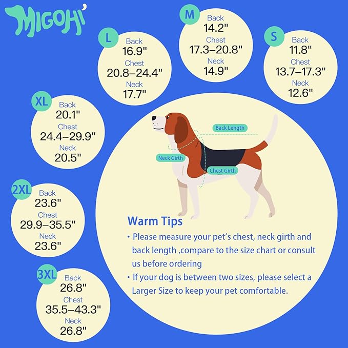 MIGOHI Warm Dog Coat Winter Dog Jacket,Waterproof Cold Weather Coats for Dogs,Fleece Jacket for Small Medium Large Dogs,Reflective Thick Fleece Vest with Leash Hole