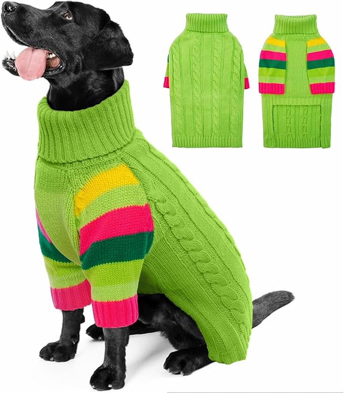 XLarge Dog Sweaters Male Female, Large Dog Sweater Turtleneck Stretchy, XL Dogs Sweaters for Winter Spring Autumn Christmas, Sweater for Extra Large Dogs Collie Pitbull, Pet Knitwear XL