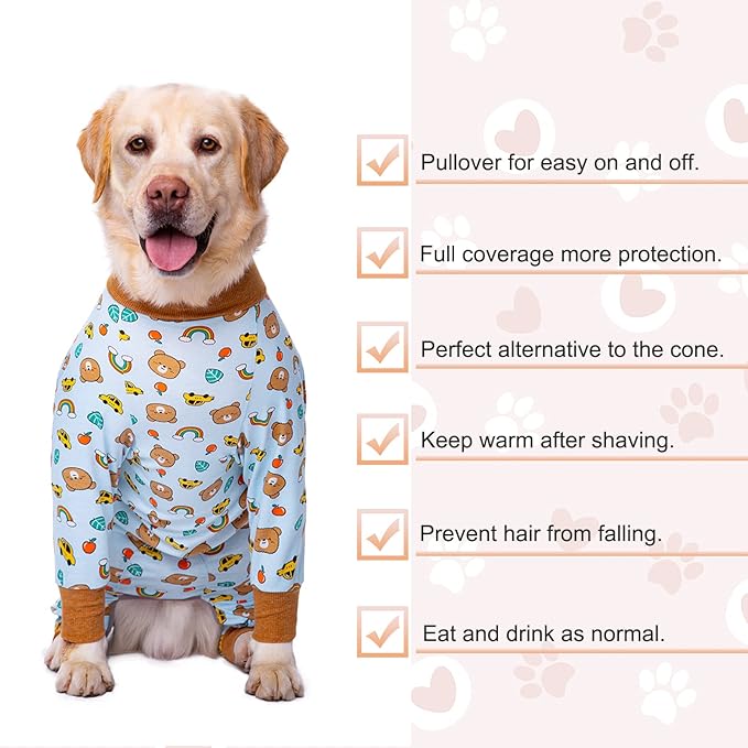 Dog Recovery Suit After Surgery Female Male, Medium Large Dog Neuter Shirt Cone Alternatives Prevent Licking Surgical Onesies (Brea, 5XL)