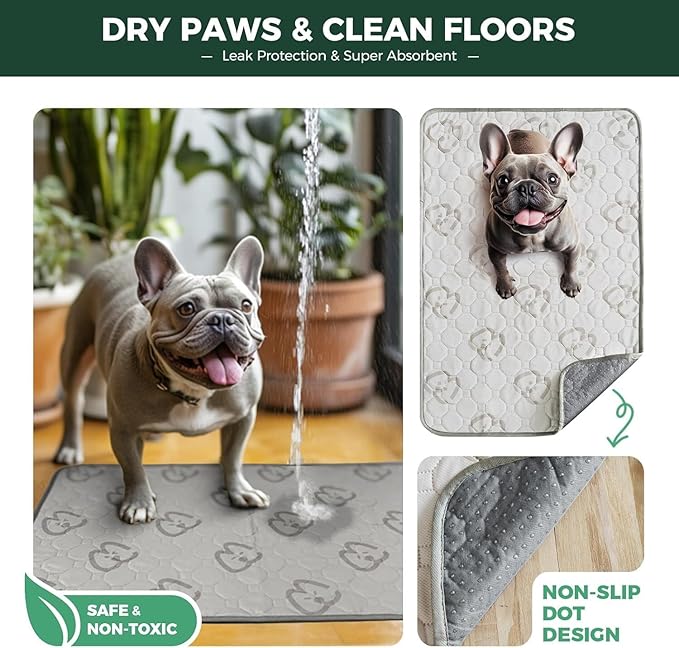 FXW Washable Pee Pads for Dogs, Leak-Proof & Non-Slip, Specifically Designed for Whelping Box, 39" Round, Khaki, 2 Packs