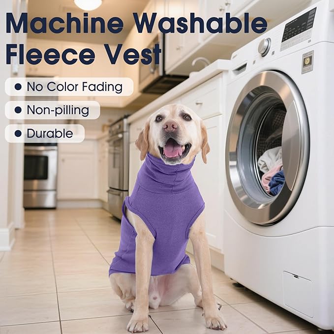 IECOii XXXL Dog Sweater - Snug Dog Turtleneck Sweater,Purple,XXX-Large, Warm Christmas Winter Pullover Sweatshirt,Machine Washable Fleece, Extra Stretchy for Extra Large Dogs Like Labrador,Doberman