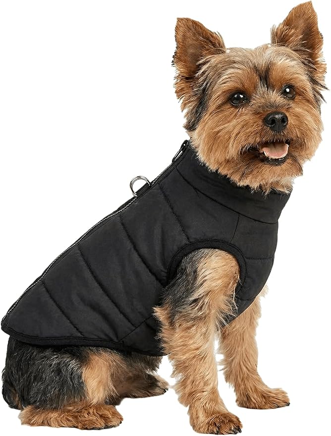 Small Dog Coats Warm Winter Dogs Jacket Pet Jackets Puppy Cold Weather Coat Pet Clothes for Small Dogs, Black, Large