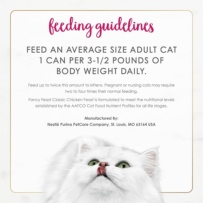 Fancy Feast Chicken Feast Classic Pate Collection Grain Free Wet Cat Food Multi-Pack - (Pack of 24) 3 oz. Pull-Top Cans