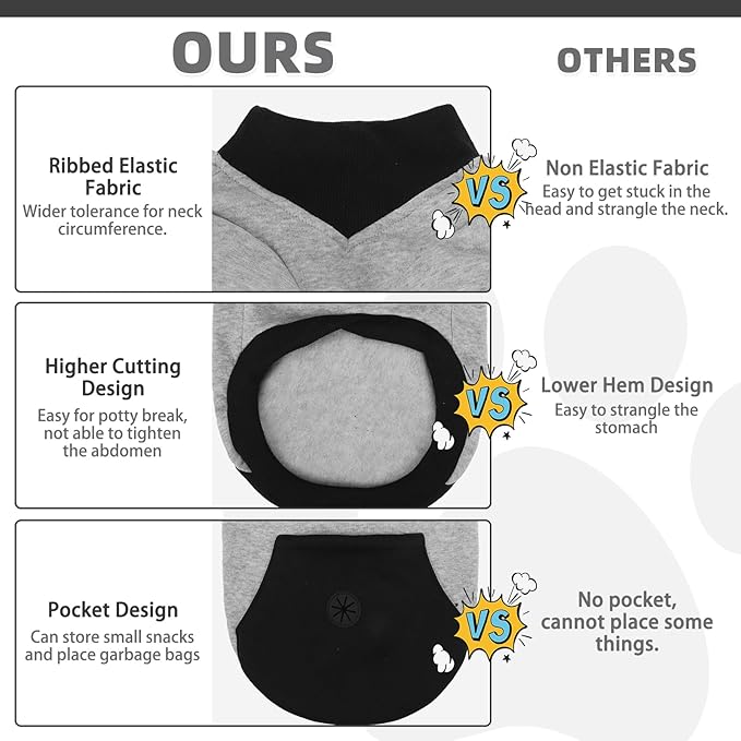 KOOLTAIL Dog Hoodie with Leash Hole，Cozy Fleece Turtleneck Winter Fall Warm Dog Clothes Sweater Sweatshirtfor Small to Medium Soft Winter Hoodie with Pocket for Easy Potty Break Access