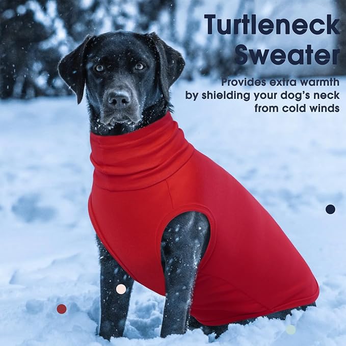 IECOii Small Dog Sweater,Stretch Fleece Vest - Red, Medium,Warm Pullover for Winter Spring and Fall, Soft & Lightweight Dog Sweatshirt Indoor Outdoor Clothes,Turtleneck for Small Medium Dogs Girl Boy