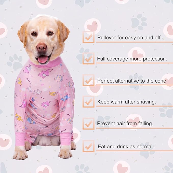 Dog Recovery Suit After Surgery Female Male, Medium Large Dog Neuter Shirt Cone Alternatives Prevent Licking Surgical Onesies (Elephant, 5XL)
