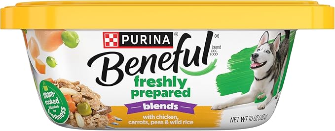 Purina Beneful Freshly Prepared Blends Wet Dog Food With Chicken, Carrots, Peas and Wild Rice - (Pack of 8) 10 oz. Tubs