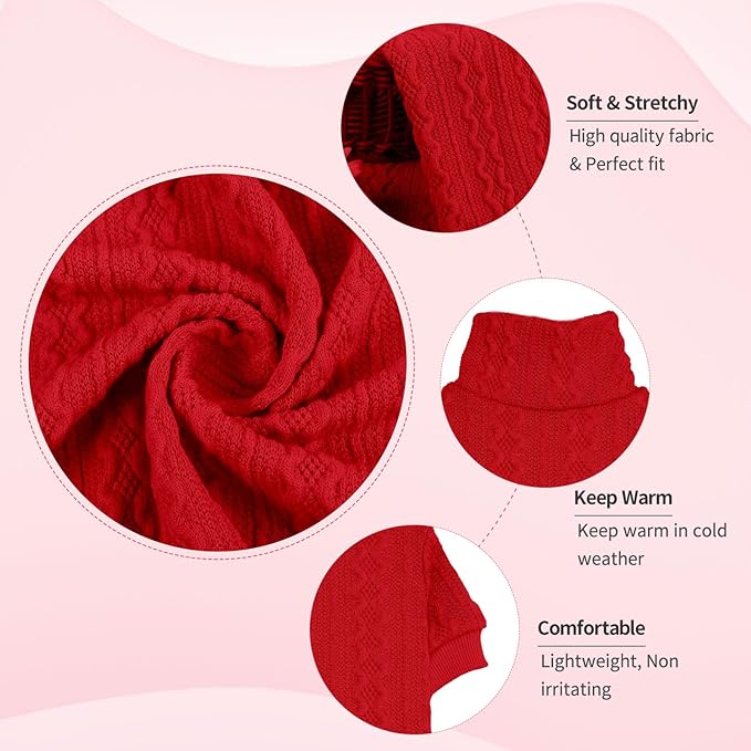 Dog Sweaters for Large Dogs Turtleneck Knitted Pet Clothes Solid Color Puppy Sweater Warm Dog Sweater(Red&XL)