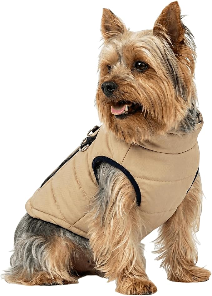 Dog Coats Warm Winter Dogs Jacket Pet Jackets Puppy Cold Weather Coat Pet Clothes for Small Dogs, Khaki, Small