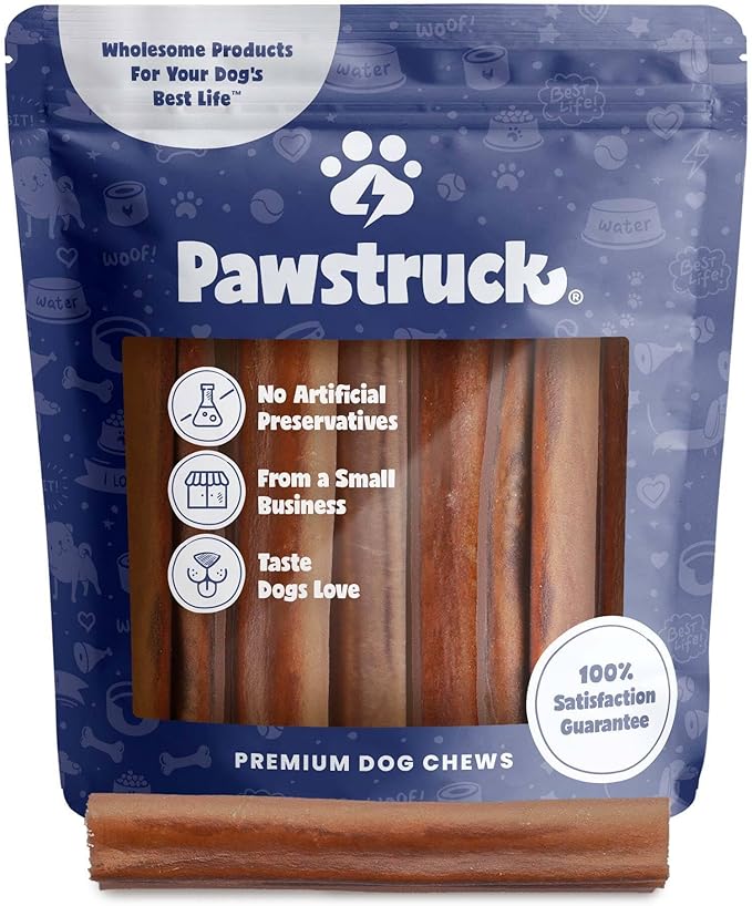 Pawstruck All Natural 5-6" Roasted Collagen Sticks for Dogs – Low Odor & Long-Lasting Bully Stick Alternative, Single Ingredient & Vet Approved – 10 Pack