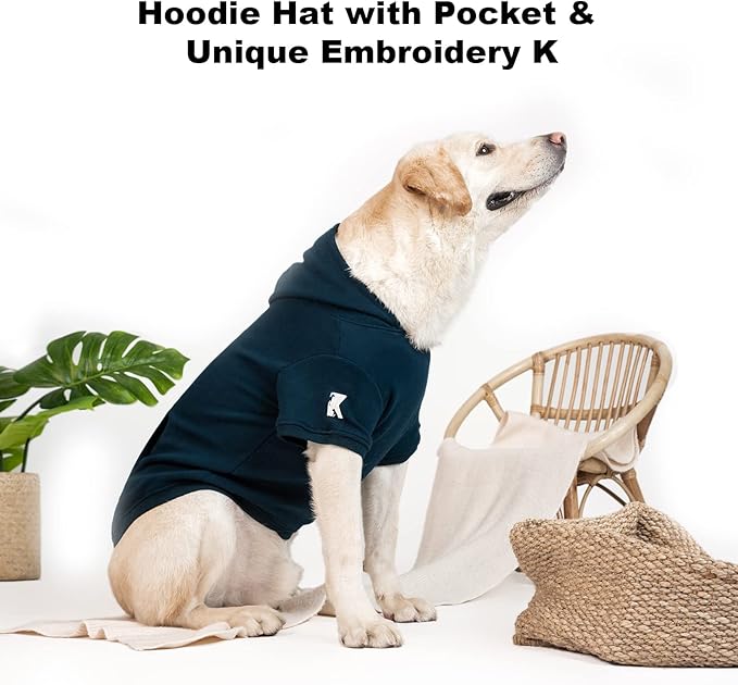 Koneseve Dog Hoodie Fleece Puppy Clothes Warm Sweater with Hat for Small Medium Dogs Cat Hooded Shirt Kitten Pet Basic Sweatshirt with Pocket Doggie Soft Winter Coat Apparel (Blue; 3XL)