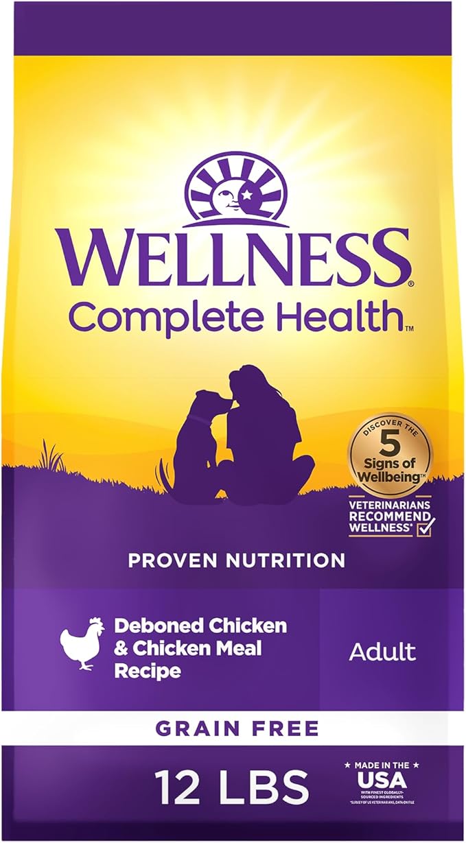 Wellness Natural Pet Food Complete Health Natural Grain Free Dry Dog Food, Chicken, 12-Pound Bag