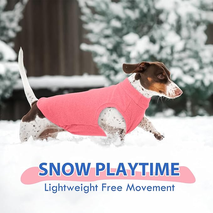 Fleece Sweater for Smalll Dogs - Rosered, M - Pullover Vest | Stretchable Warm Sweatshirt, Lightweight Winter Jacket for Free Movement,Seasonal Dog Shirt,Shih Tzu, Papillon