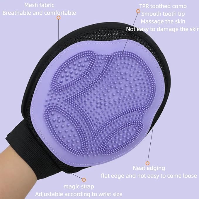 2PC Pet Hair Removal Glove for Cats & Dogs | Electrostatic Pet Hair Removal Glove | Magic Brush Pet Hair Remover Tool | Efficient Grooming Gloves for Pet Hair, Furniture Clothes Couch Carpet Car Seat
