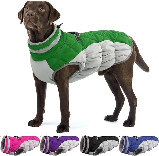 Dog Winter Jacket Cozy Reflective Waterproof Windproof Warm Pet Garment,Comfortable Cold Weather Fleece Apparel Outfits with Zipper Closure for Small Medium Large Dogs Puppy Walking,X-Large