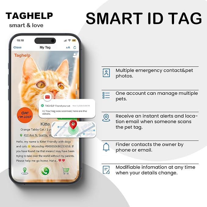 2 Pack Airtag Cat Collar, Breakaway Cat Airtag with Smart ID tag & QR Code Reflective (Reflective Strip & Paw Pattern - Purple, with Integrated AirTag Holder)