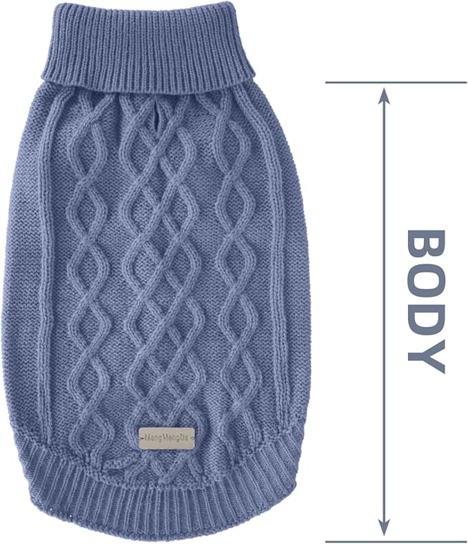 Small Dog Warm Winter Sweater Pet Clothes Knitwear for Small to Medium Breeds Dog Outfits (Dark Blue S)
