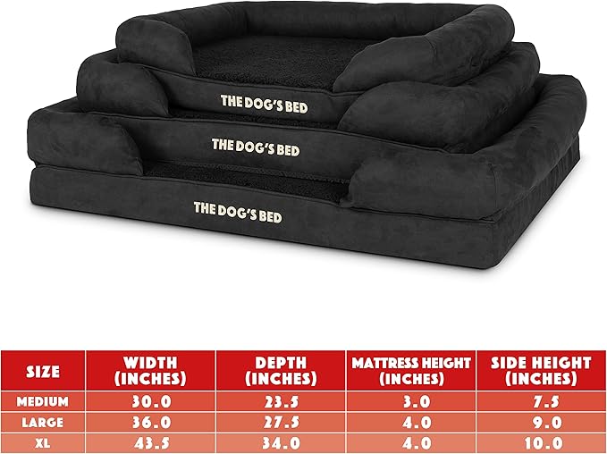 The Dog's Bed Replacement Outer Cover ONLY (Outer Cover ONLY - NO Bed, NO Waterproof Inner) for The Dog's Bed, Washable Plush Fabric, Medium (Black Plush) Veterinary Approved